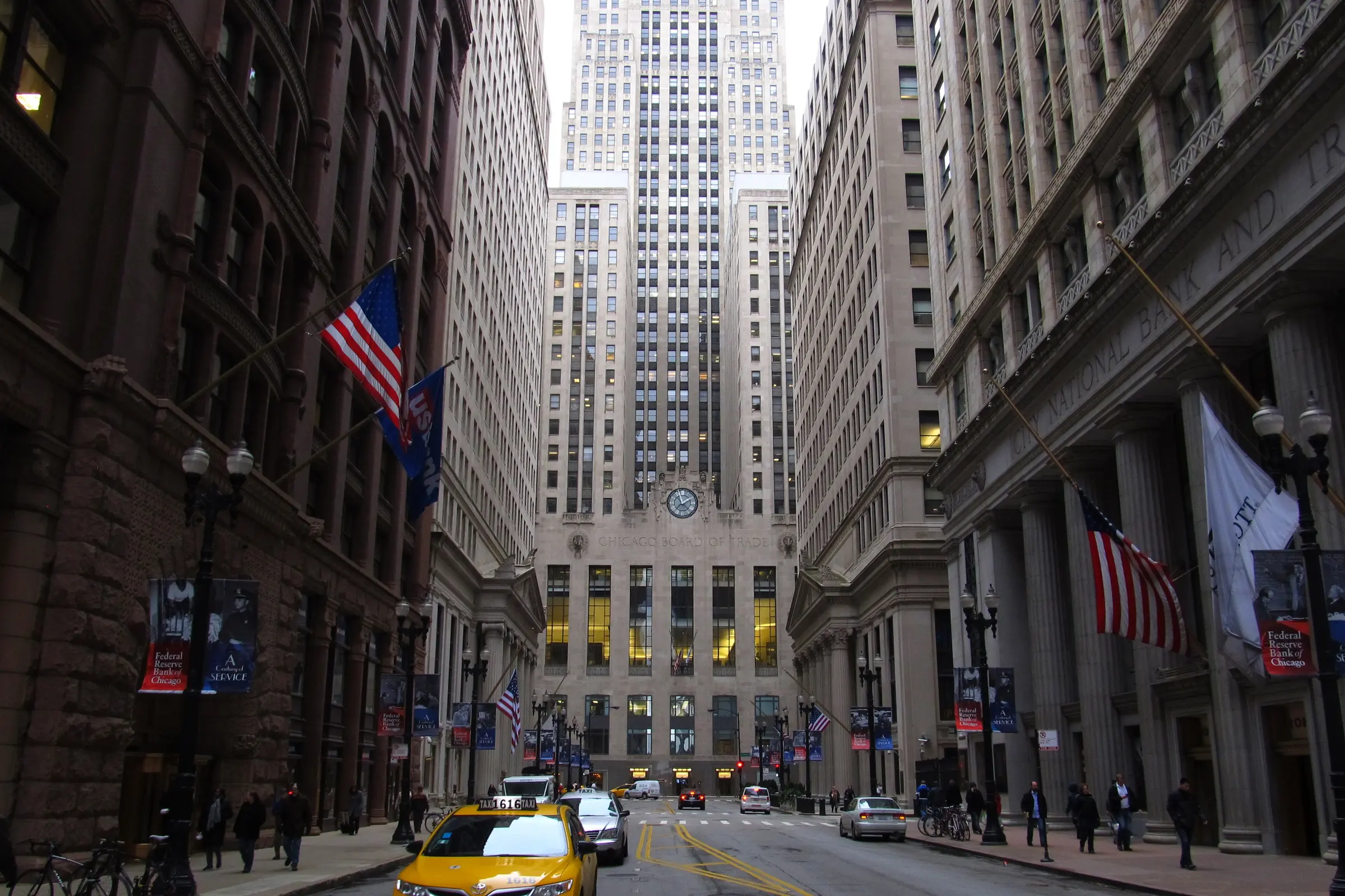 LaSalle Street in Chicago’s financial district, looking toward the Board of Trade