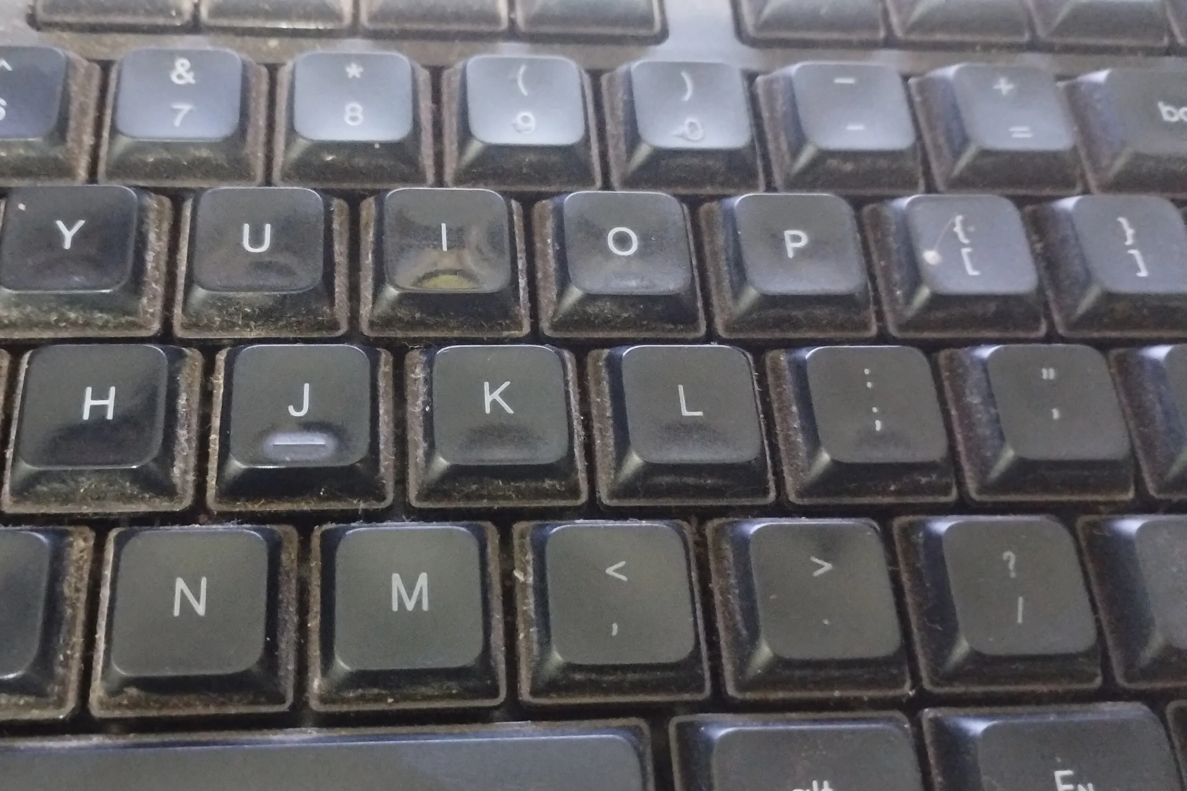 Close-up of the keys of a computer keyboard