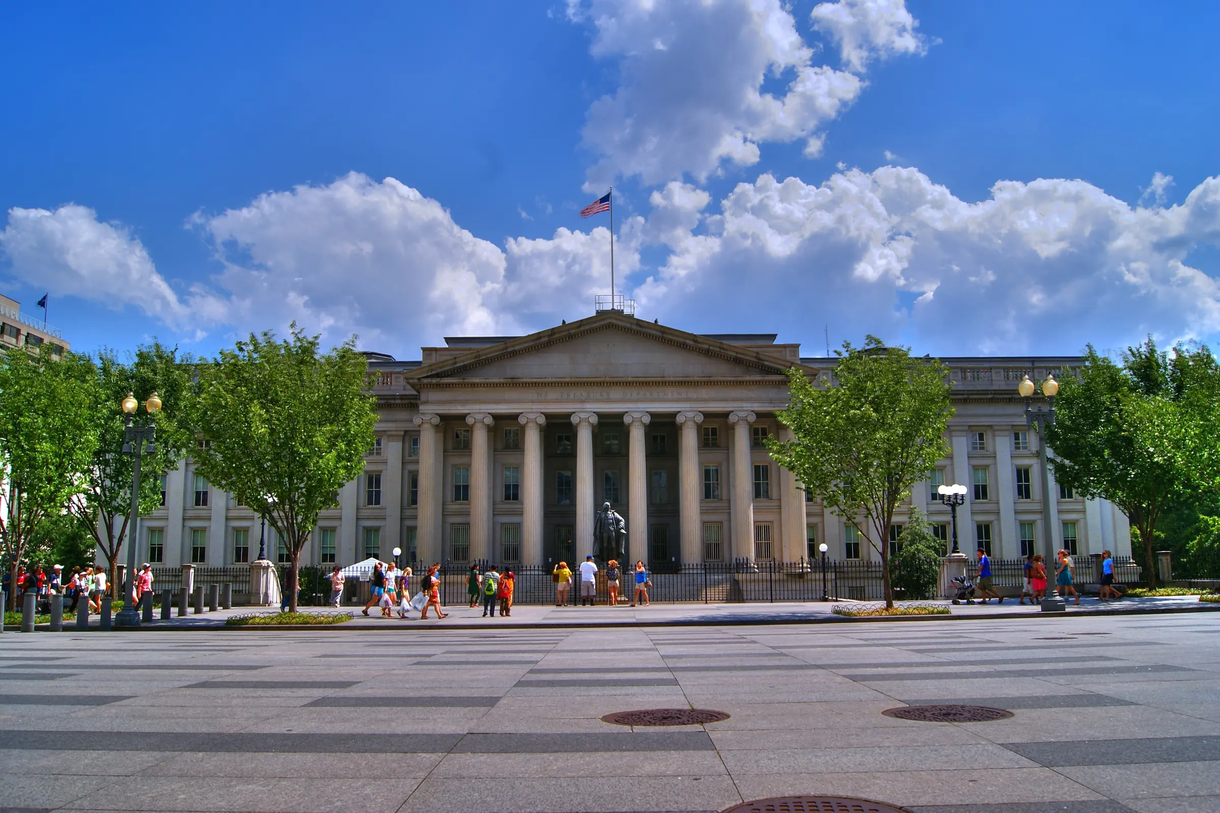 The US Treasury building in Washington